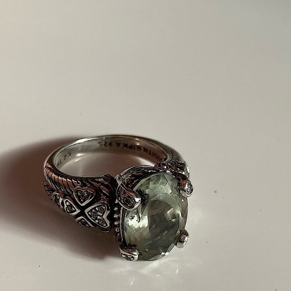 JUDITH Ripka 925 SS prasiolite size 7 ring - Picture 15 of 15